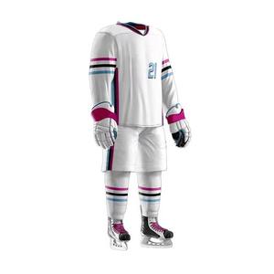 Camiseta de hockey sobre hielo personalizada, uniforme de equipo sublimado, estampado sólido, nombre y número personalizados, 100% poliéster, malla acolchada en la parte delantera - Product Image 3