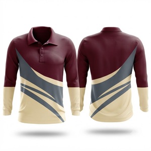 Polo de golf à manches longues pour hommes actifs, respirant, vêtements de sport, haut décontracté à manches longues - Product Image 1