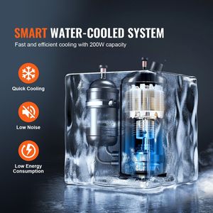 เครื่องทำความเย็นน้ำอุตสาหกรรม 200W รุ่น KH-6000 พร้อมถังเก็บน้ำขนาด 12 ลิตร และระบบทำความเย็นแบบคอมเพรสเซอร์ 7.8 ลิตร/นาที - Product Image 3