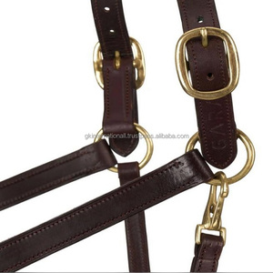 Licou en cuir souple et doux, teint en légumes, avec rembourrage en peluche sur la muserolle et la couronne, licou de course de chevaux de haute qualité - Product Image 3