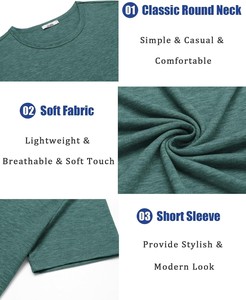 T-shirt en coton pour homme, mode décontractée, manches courtes, col rond, respirant, écologique, séchage rapide, doux, confortable, léger - Product Image 5