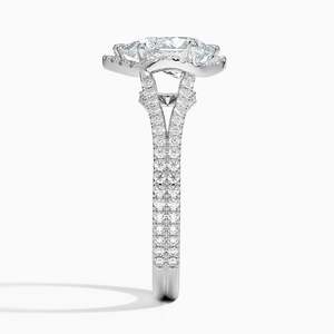 Bague BOJ 089 en argent 925 avec halo de pierres, solitaire en diamant taille poire 2 carats, couleur D, VVS1, moissanite certifiée GRA, prix bas - Product Image 3