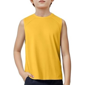 Tank Top Yellow Color Plain Kids Boys Sleeveless Crew Neck Children Tank Top Vest <b>Singlets</b> Outdoor Sports Tops <b>For</b> Kids Boys - Product Image 6
