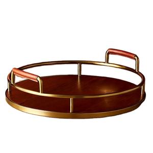 Plateau en bois et en métal, design classique pour mariage, fête, vaisselle, décoration intérieure, articles de table, haute qualité, quantité en vrac, fabriqué en Inde - Product Image 1