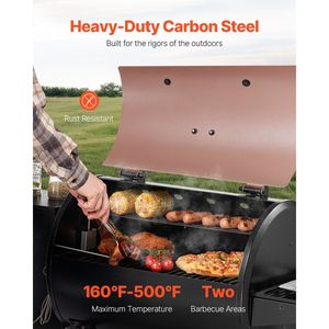 8 1 pollici quadrati cucina all'aperto griglia elettrica fumatore nero legno Pellet Controller digitale sonda di carne 500 °F Max BBQ - Product Image 2