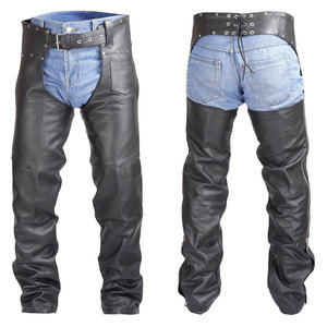 Polainas de equitación para hombre con panel elástico, de cuero genuino transpirable, en venta a bajo precio. - Product Image 1