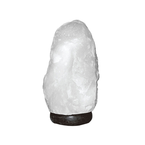 Auténtica Lámpara de Sal Blanca del Himalaya, Hecha a Mano con Sal de Cristal Premium y Base de Madera para una Iluminación Decorativa Elegante - Product Image 3