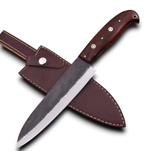 มีดทำครัวเชฟเหล็กกล้าไร้สนิมตีขึ้นรูปด้วยมือ ด้ามไม้พะยูง คมกริบ ทนทาน ขนาด 8 นิ้ว คุณภาพสูง ใช้ได้ทุกวัน รับผลิตแบบ OEM - Product Image 1