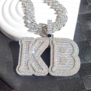 จี้เพชร VVS แบบใหม่ ประดับเพชรเต็มตัว สไตล์ฮิปฮอปสุดหรู  จี้ตัวอักษรเงินแท้ 925 สำหรับทั้งชายและหญิง - Product Image 4