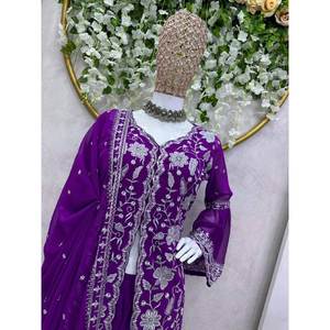 Party Wear Ensemble haut et bas confortables de taille XL avec Dupatta chic - Product Image 1