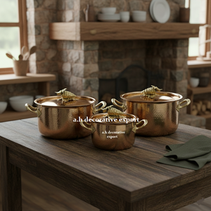 ชุดเครื่องครัวสเตนเลสสตีล 3 ชิ้น ดีไซน์หรูหรา พร้อมฝาปิดลายองุ่นสีทอง  สำหรับใช้กับเตาแก๊ส เป็นมิตรต่อสิ่งแวดล้อม - Product Image 2