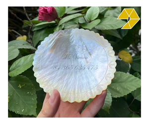 Handmade Mother of Pearl Decorative Dish Scalloped Edge Lustrous Jewelry Holder Elegant For Restaurant <b>MOP</b> Dish Plate Wholesale - Product Image 1