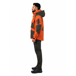 Veste de chasse d'hiver technique pour homme, personnalisable, OEM, recyclée, 3 couches, softshell, ripstop, respirante, coupe-vent, imperméable, anti-UV - Product Image 3
