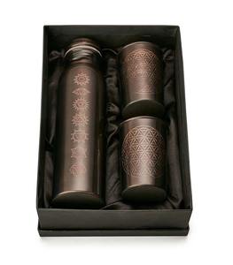 Bouteille en cuivre gravée de luxe avec logo personnalisé, bouchon push-pull, anti-fuite, compatible eau bouillante, design classique, lavable au lave-vaisselle, lavage à la main - Product Image 4