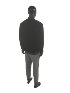 Chaqueta Acolchada Negra con Capucha para Hombre, Cierre de Cremallera, Resistente al Viento, Informal, para Invierno, Corte Regular, Relleno de Poliéster, Color Sólido - Product Image 3