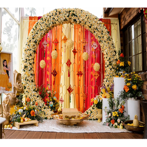 Bangle Ceremony Decor <b>Backdrop</b> Metal <b>Stands</b> Wedding <b>Backdrop</b> Metal Frames for Haldi Decor Unique Haldi Background Frame Decor UK - Product Image 1