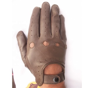 Premium Quality New Style Goat Skin Leather Sporty Touchscreen Breathable Driving Gloves for Spring/Summer USA - Product Image 2