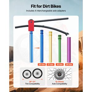 Kit d'outils de changement de pneus pour moto tout-terrain, adaptateurs d'axe de 15 à 25 mm, comprend des roues de motocross et d'enduro de 16 et 21 pouces pour des changements de pneus efficaces - Product Image 3
