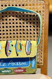 Sac à bandoulière perlé avec broderie de perles, sac à main brodé de perles au design unique et entièrement fait main - Product Image 6