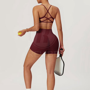 Conjunto de Shorts de Yoga para Mujer, Estilo Moderno, Corte Ajustado, Transpirable, Largo hasta la Rodilla, 2 Piezas - Product Image 4