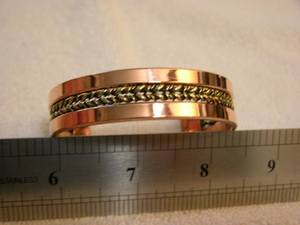 Solid decorative <b>copper</b> braided center <b>bracelet</b> adjustable magnetic healing - Product Image 5
