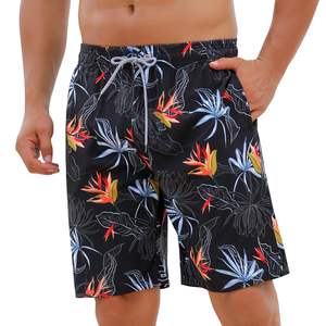 Pantalones cortos de secado rápido para hombre, estampado de palmeras, cintura elástica con cordón, camisa blanca colorida informal para vacaciones de verano en la playa, camisa blanca de verano para hombre - Product Image 1