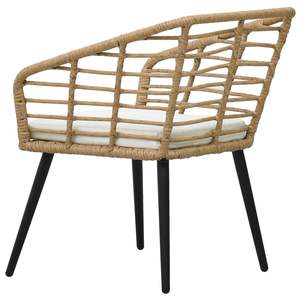 Set di 2 Sedie da Giardino Ergonomiche Medie in Rattan PE e Rovere - Product Image 5