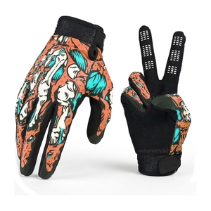 ถุงมือขี่มอเตอร์ไซค์แบบครึ่งนิ้ว หนังกันลื่น สำหรับแข่งรถ MX BMX MTB ระบายอากาศได้ดี พิมพ์ลายซิลิโคนที่ฝ่ามือ - Product Image 1