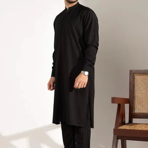 ชุดสلوارคามีซลำลองสำหรับผู้ชาย แฟชั่นใหม่สไตล์ปากีสถาน อินเดีย อิสลาม พร้อมกระเป๋าข้าง ดีไซน์ระบายอากาศได้ดี - Product Image 1