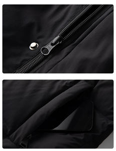 Chaqueta Acolchada Extra Larga para Hombre, con Capucha Desmontable, Impermeable, de Nailon, Tallas Grandes, Estilo Casual, Venta al Por Mayor de Fábrica - Product Image 5