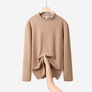 Camiseta térmica de manga larga con cuello alto, forro polar, autocalentable, unisex, con logotipo personalizado OEM para invierno. - Product Image 3