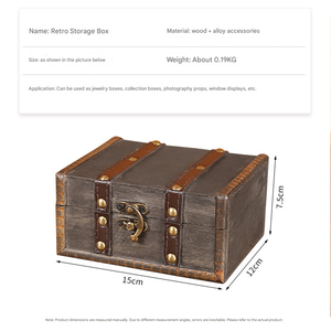Caja <span class=keywords><strong>de</strong></span> madera para almacenamiento <span class=keywords><strong>de</strong></span> joyas Vintage y envejecida, caja <span class=keywords><strong>de</strong></span> almacenamiento decorativa para collar y caja <span class=keywords><strong>de</strong></span> almacenamiento <span class=keywords><strong>de</strong></span> joyas, superventas - Product Image 6