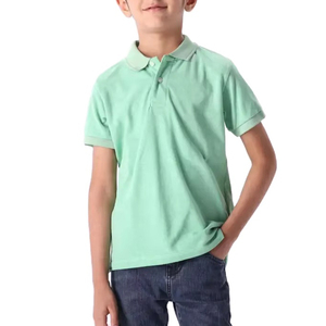 High Quality Boys Casual Golf Polo T-Shirts Custom Printed Short Sleeve Plain 100% Cotton Knitted Anti-Wrinkle Quick Dry - Product Image 1