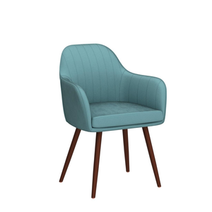 Fauteuil d'appoint haut de gamme en velours avec coussin en peluche, structure en bois et pieds en métal pour salon, chambre, salle à manger, café et restaurant - Product Image 1