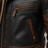Vestes en cuir pour hommes entièrement personnalisées en cuir de vache véritable, toutes tailles, avec logo personnalisé et fermeture éclair, étiquette privée.