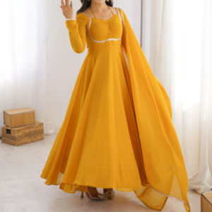 Presentando el Nuevo Vestido Anarkali de Georgette con Dupatta, Conjunto Completo Listo para Usar - Product Image 1