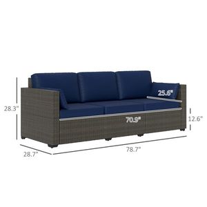 Divano da Giardino a Tre Posti in Rattan per il Comfort all'Aperto - Product Image 2
