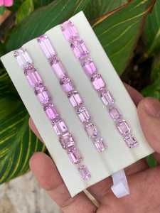 Pierres précieuses naturelles de kunzite rose, facettées, coupes mixtes, pierres en vrac pour la fabrication de bijoux, anneaux, pendentifs, colliers, cristaux - Product Image 1