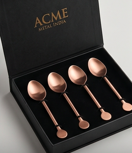 Ensemble de cuillères à thé en cuivre mat, finition PVD cuivre mat en acier inoxydable, design minimaliste, passe au lave-vaisselle, pour restaurant - Product Image 4