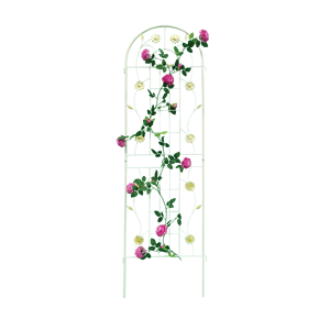 Set di 2 tralicci da giardino in metallo bianco crema, 180 cm x 50 cm, antiruggine, per piante rampicanti, supporto per fiori da esterno, recinzioni e cancelli - Product Image 1