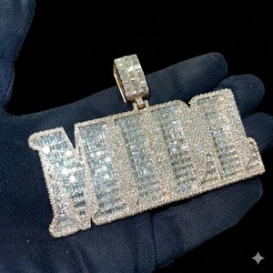 สร้อยคอจี้เพชรโมอิสซาไนต์ VVS เงินแท้ 925 ประดับเพชรแบบ Iced Out สไตล์ฮิปฮอป สำหรับขายและส่งออก - Product Image 1