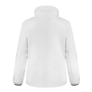 Veste unisexe blanche imperméable à capuche en softshell épais, coupe-vent, fermeture éclair quart de tour, coupe régulière, pour l'hiver et les activités de plein air - Product Image 2