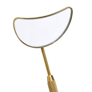 Miroir d'inspection pour extensions de cils, lentille à large champ de vision, outil d'inspection des cils haute définition, en acier inoxydable plaqué or - Product Image 2