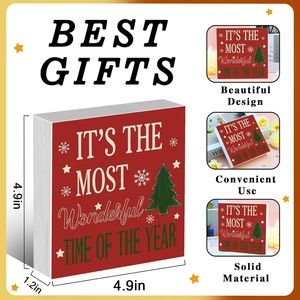 Decorazioni Natalizie Rustiche in Stile Fattoria, Scatola in Legno con Messaggio per Cucina, Bagno e Alberi di Natale - Product Image 2