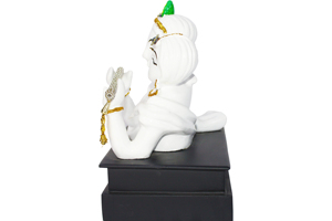 Escultura de Resina de la Cara de Radha Krishna en Blanco Divino, Artesanía Moderna Artística para Decoración del Hogar, Mesa, Religiosa, Diwali, Boda - Product Image 3