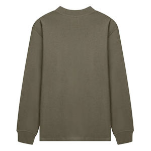 T-shirt à manches longues en coton 100% de 260 grammes, col montant, style streetwear, coupe ample unisexe, anti-UV, avec logo personnalisé - Product Image 4