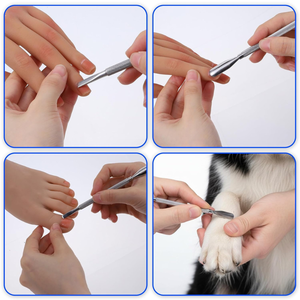 ที่ดันหนังกำพร้าสแตนเลสแบบสองหัว UBI เครื่องมือทำเล็บแบบใช้ซ้ำได้ สำหรับทำเล็บมือและเล็บเท้า  ที่กำจัดหนังกำพร้าระดับมืออาชีพ - Product Image 4