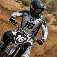 Maillot de motocross réfléchissant personnalisé OEM Y2K MX Racing en polyester micro-mesh chromé argenté unisexe