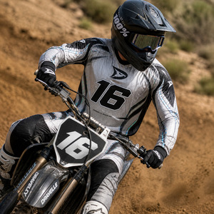 Custom <b>Reflective</b> Motocross Jersey OEM Y2K MX Racing Shirt Silver Chrome Polyester Micro Mesh Dirt Bike Jersey for Men - Product Image 6