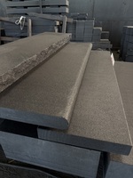 Vente en gros de carreaux de granit noir absolu flammé de 50mm d'épaisseur prix de marche d'escalier extérieur en granit noir du Zimbabwe